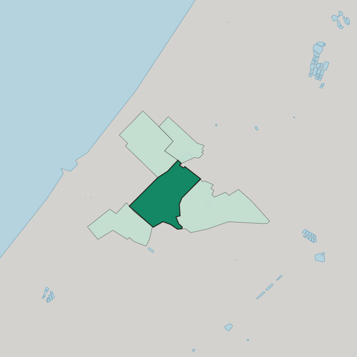 Map showing Al-Daraj — In Gaza