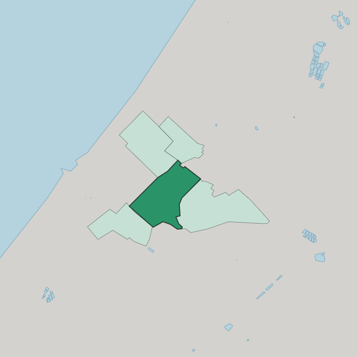 Map showing Al-Daraj — In Gaza