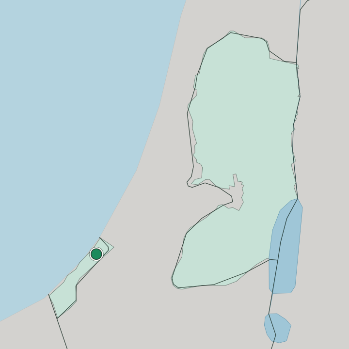 Map showing Gaza — In Palestine