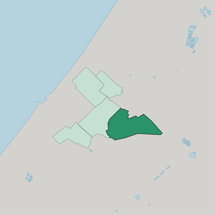 Map showing Tuffah — In Gaza