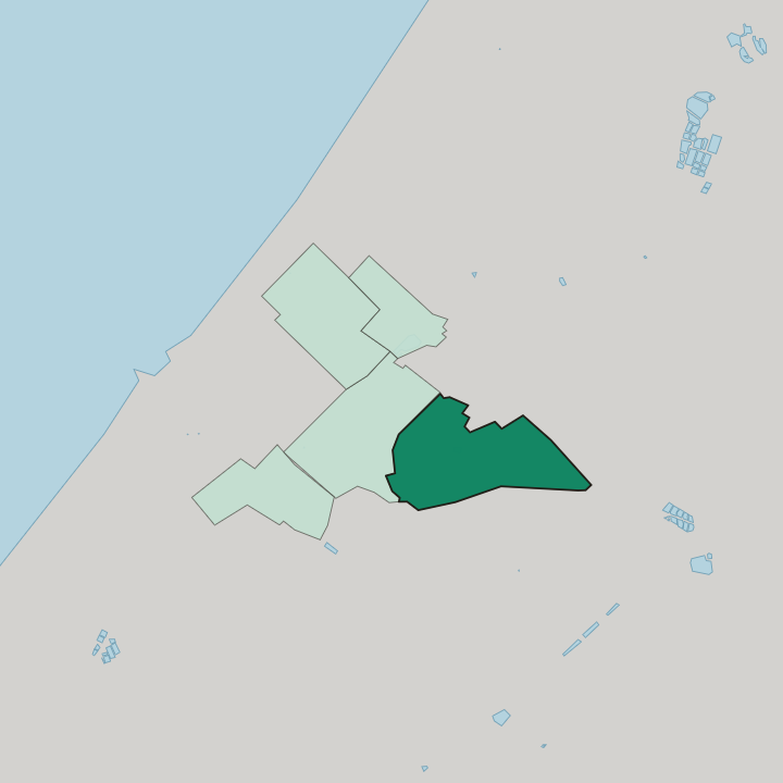 Map showing Tuffah — In Gaza