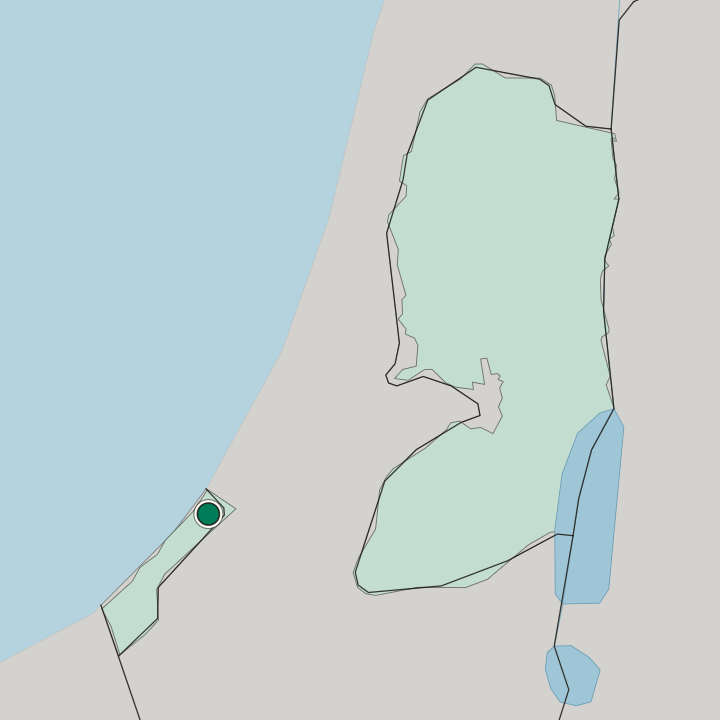 Map showing Jabālyā — In Palestine