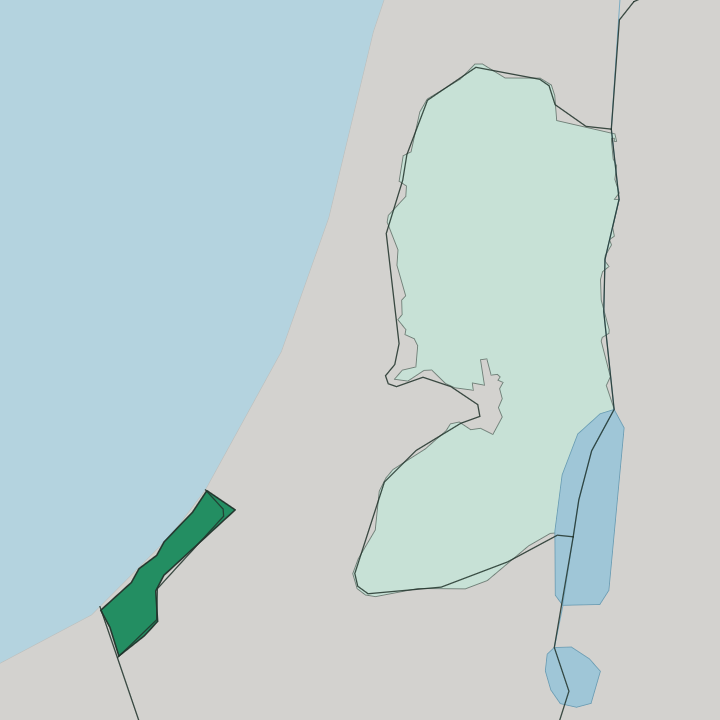Map showing Gaza Strip — In Palestine