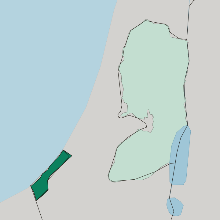 Map showing Gaza Strip — In Palestine