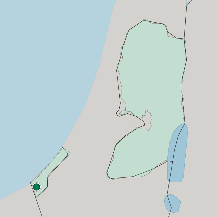 Map showing Rafaḩ — In Palestine