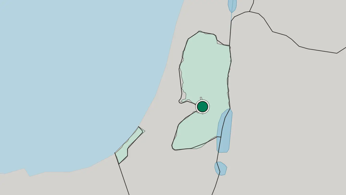 Map of East Jerusalem in Palestine