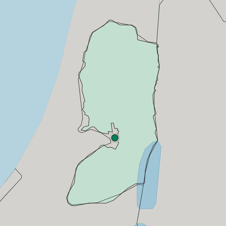 Map showing East Jerusalem — In West Bank