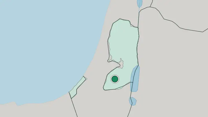 Map of Hebron in Palestine
