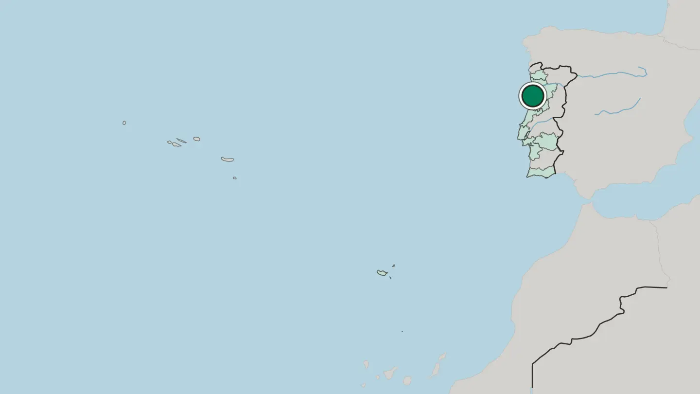 Map of Aveiro in Portugal