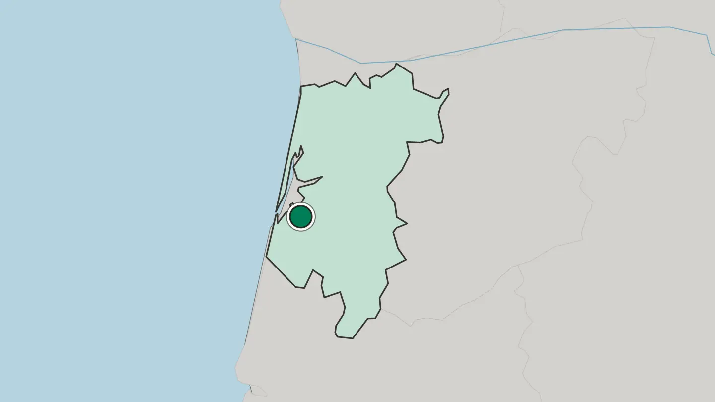 Map of Aveiro in Portugal