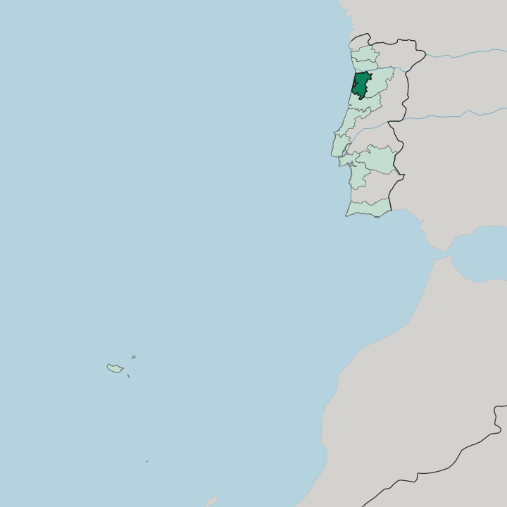 Map showing Distrito de Aveiro — In Portugal