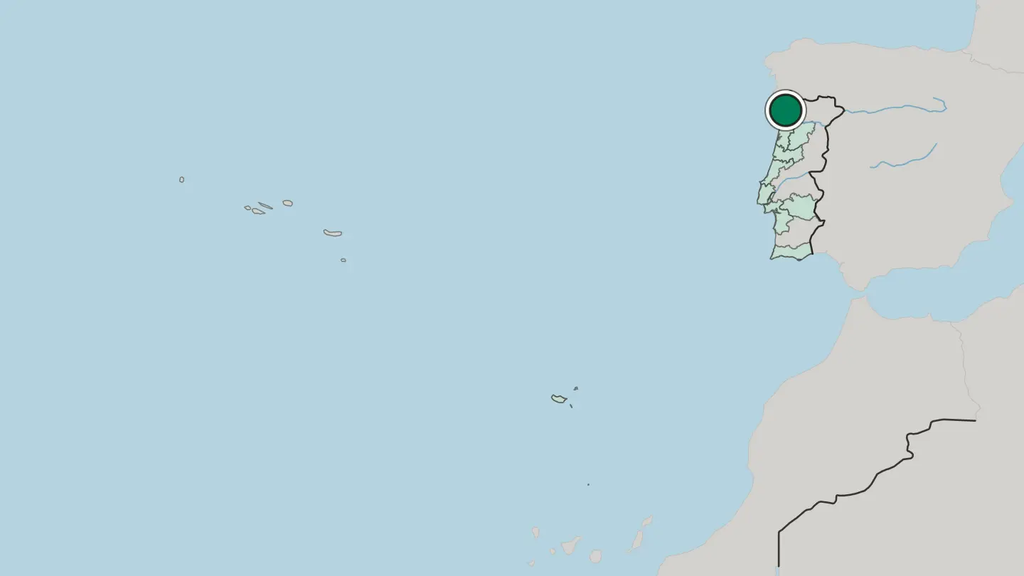 Map of Braga in Portugal