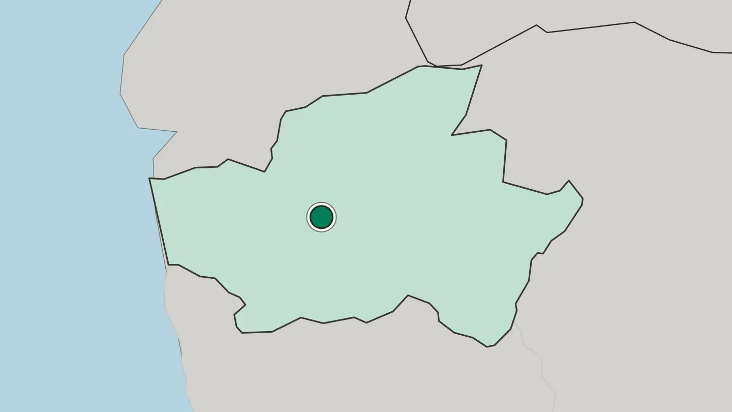 Map of Braga in Portugal