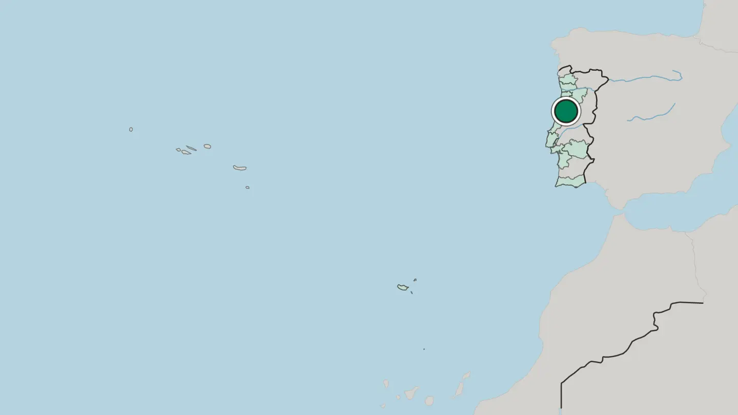 Map of Coimbra in Portugal