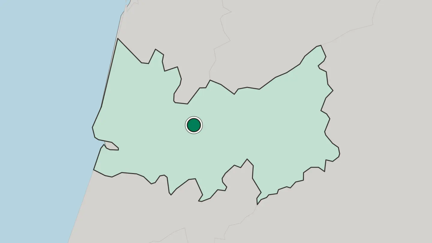 Map of Coimbra in Portugal
