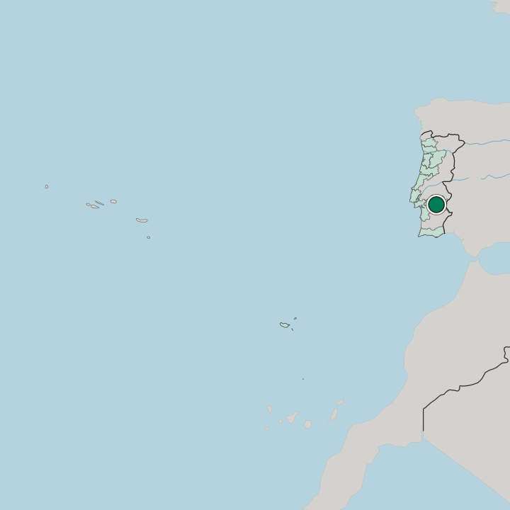 Map showing Évora — In Portugal