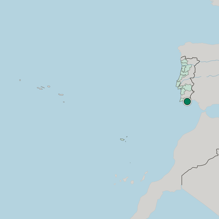 Map showing Faro — In Portugal