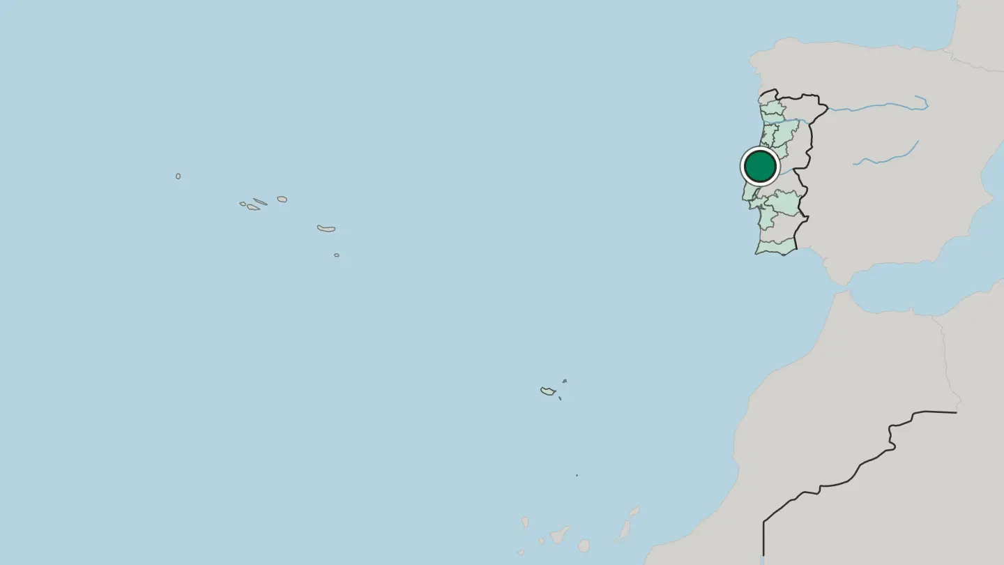 Map of Leiria in Portugal