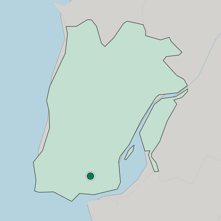 Map showing Amadora — In Distrito de Lisboa