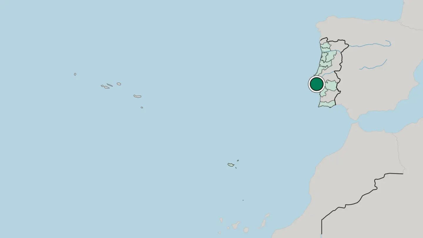 Map of Lisbon in Portugal