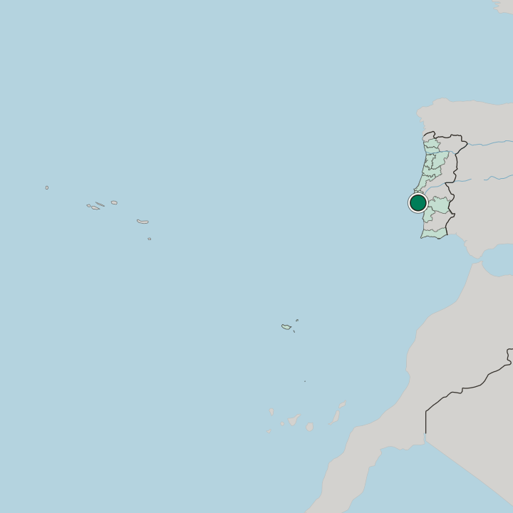 Map showing Lisbon — In Portugal