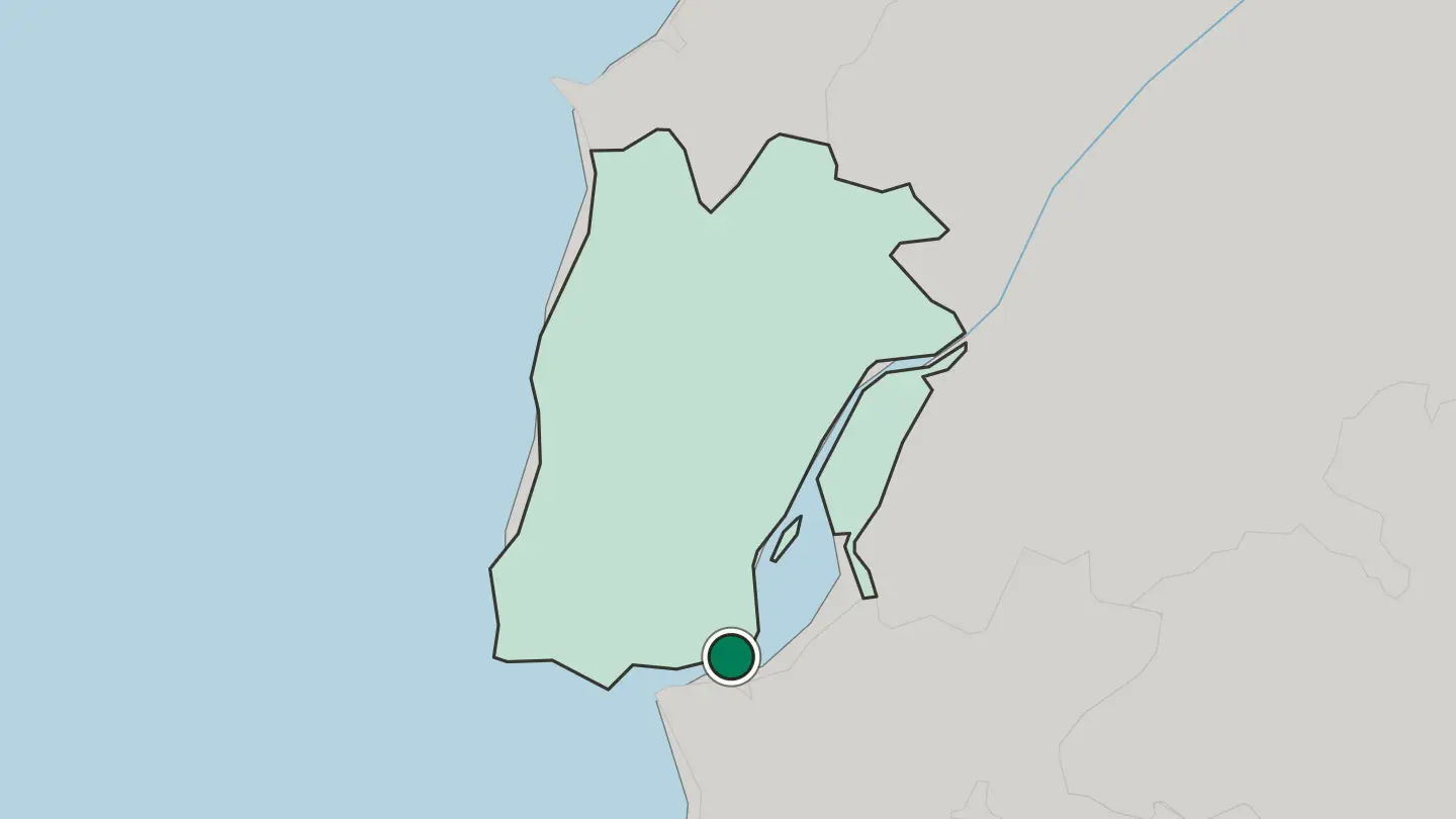 Map of Lisbon in Portugal