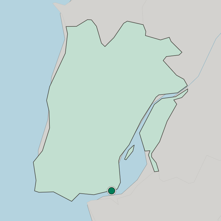 Map showing Lisbon — In Distrito de Lisboa