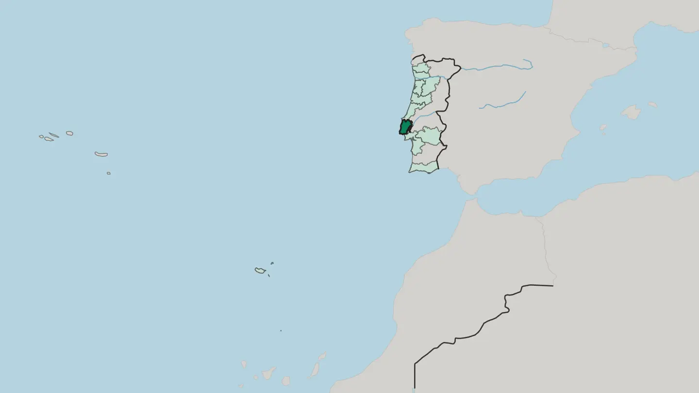 Map of Distrito de Lisboa in Portugal