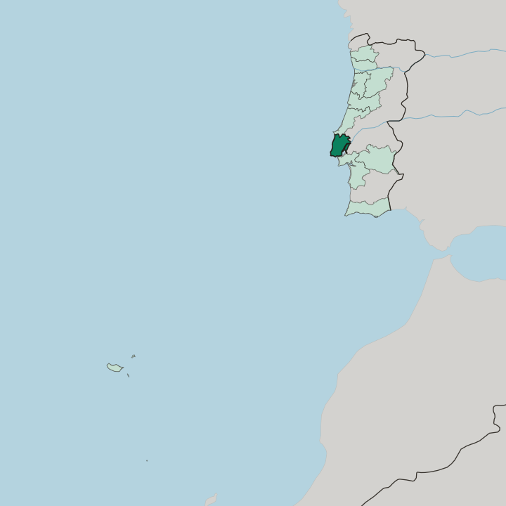Map showing Distrito de Lisboa — In Portugal