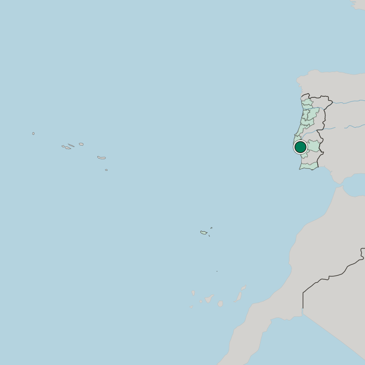 Map showing Setúbal — In Portugal