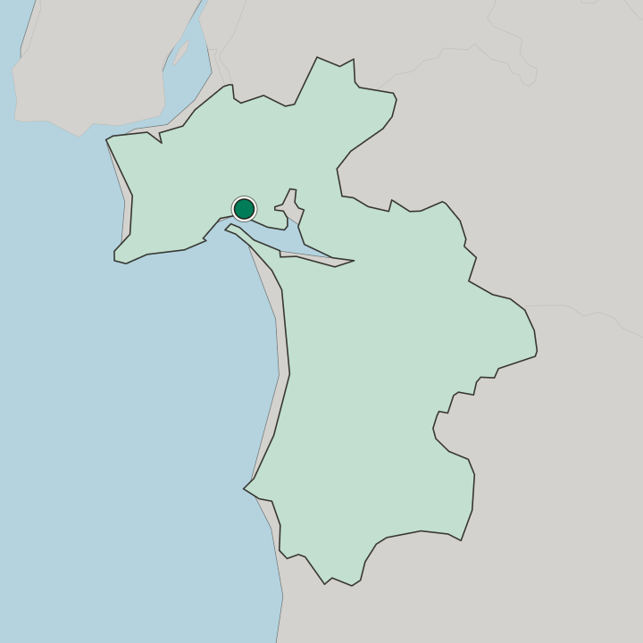 Map showing Setúbal — In Distrito de Setúbal