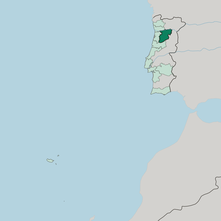 Map showing Distrito de Viseu — In Portugal