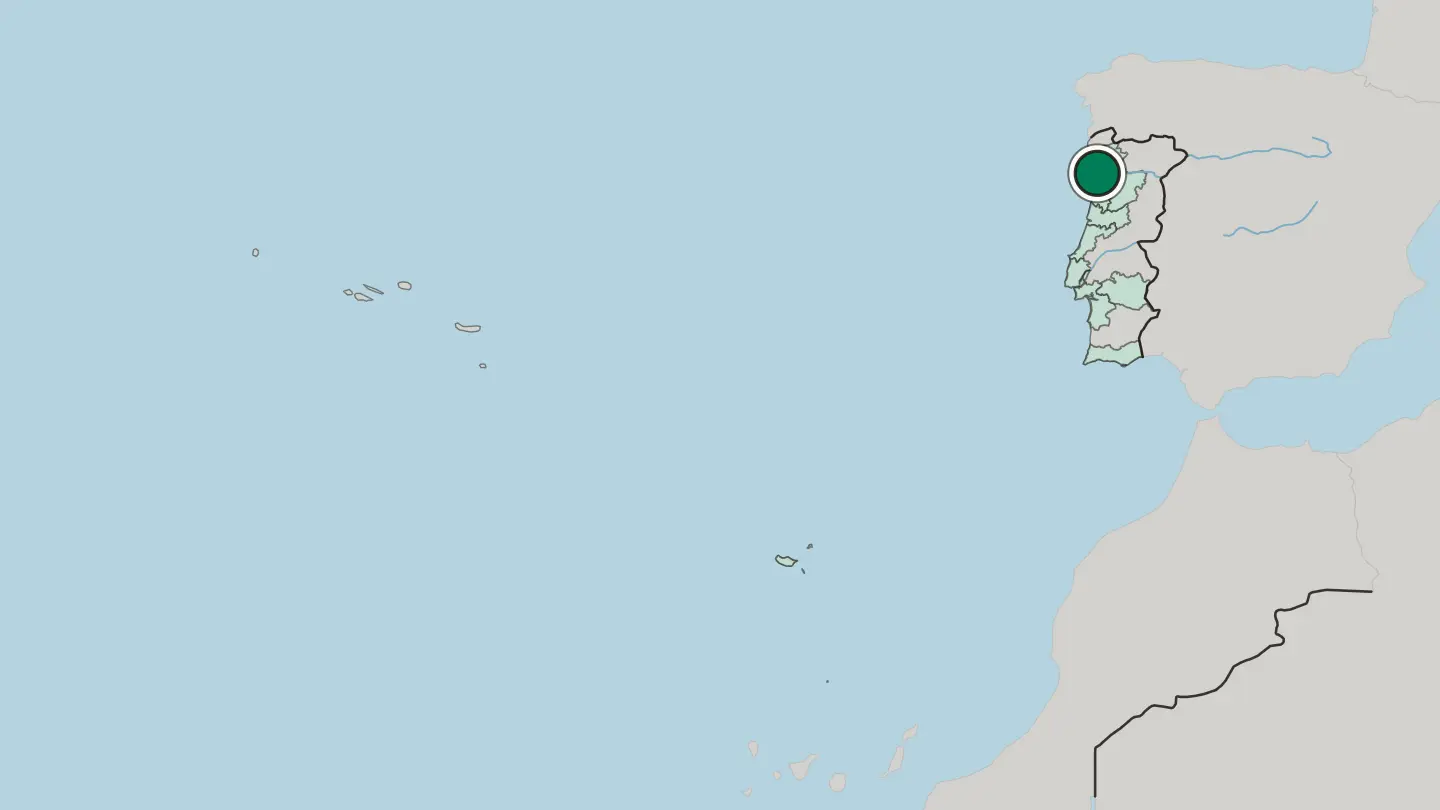 Map of Porto in Portugal