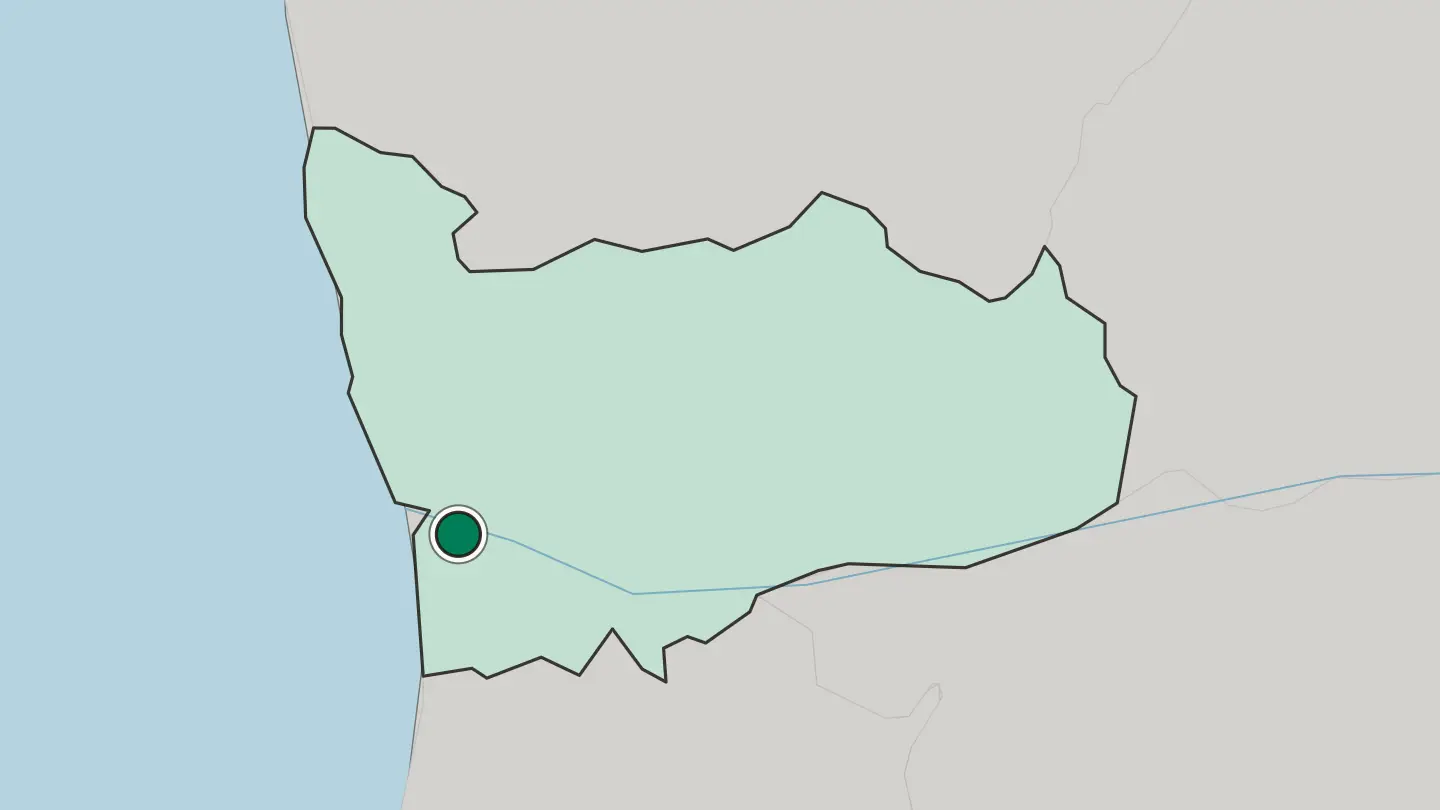 Map of Vila Nova de Gaia in Portugal