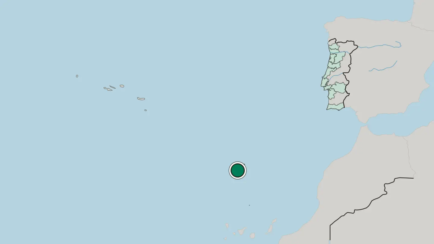 Map of Funchal in Portugal
