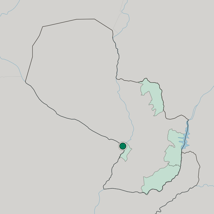 Map showing Las Mercedes — In Paraguay