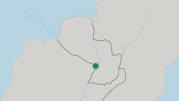 Map of Asunción in Paraguay