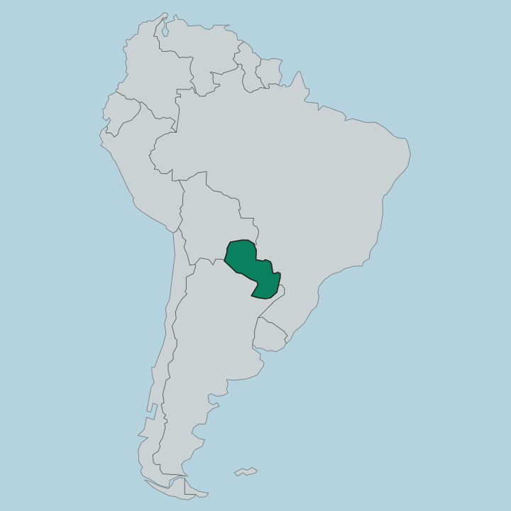 Map showing Paraguay — In South America