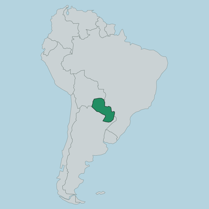 Map showing Paraguay — In South America