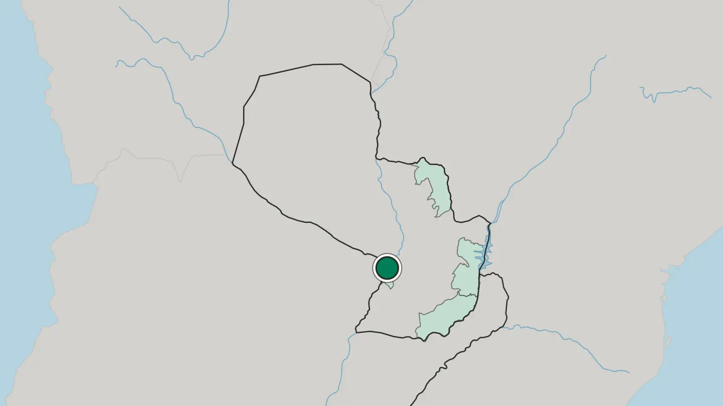 Map of San Antonio in Paraguay