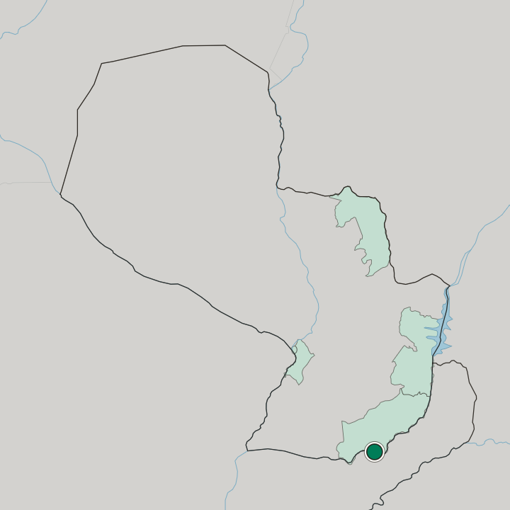Map showing Encarnación — In Paraguay