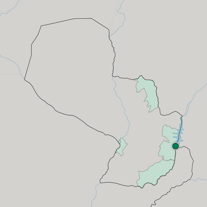 Map showing Ciudad del Este — In Paraguay