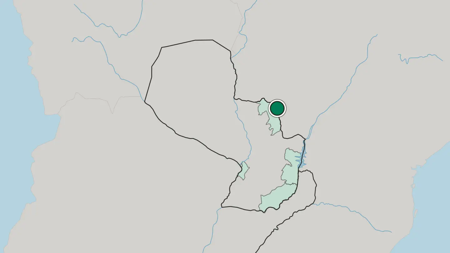 Map of Pedro Juan Caballero in Paraguay