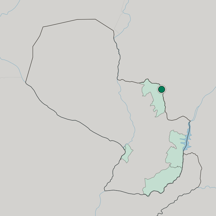 Map showing Pedro Juan Caballero — In Paraguay