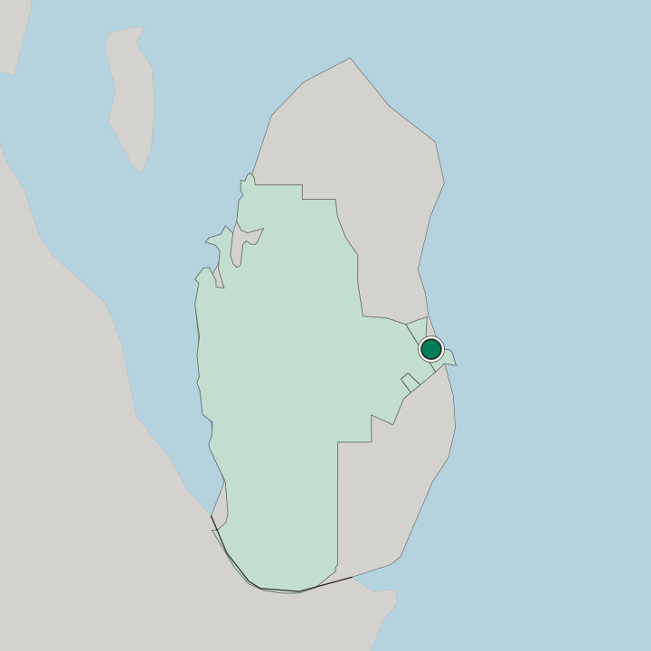 Map showing Doha — In Qatar