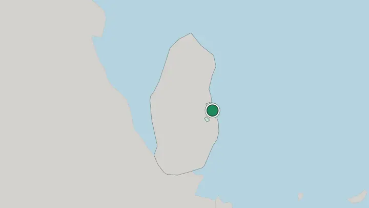 Map of Doha in Qatar