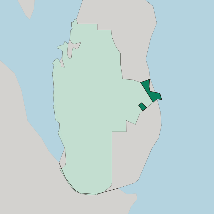 Map showing Baladīyat ad Dawḩah — In Qatar