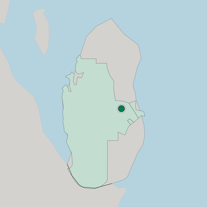 Map showing Ar Rayyān — In Qatar