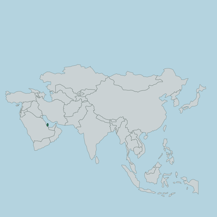 Map showing Qatar — In Asia