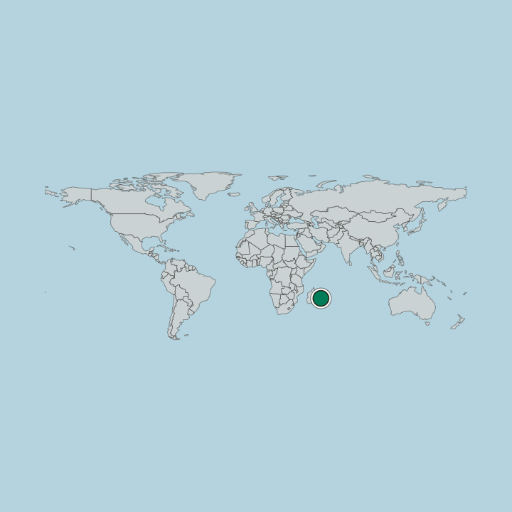 Map showing Réunion — Worldwide